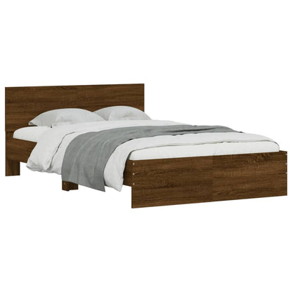 Bed Frame without Mattress Brown Oak 120x190 cm Small Double