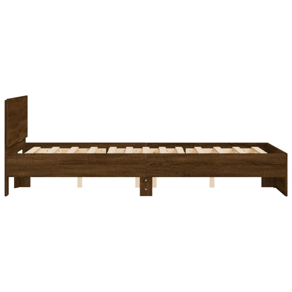 Bed Frame without Mattress Brown Oak 120x190 cm Small Double