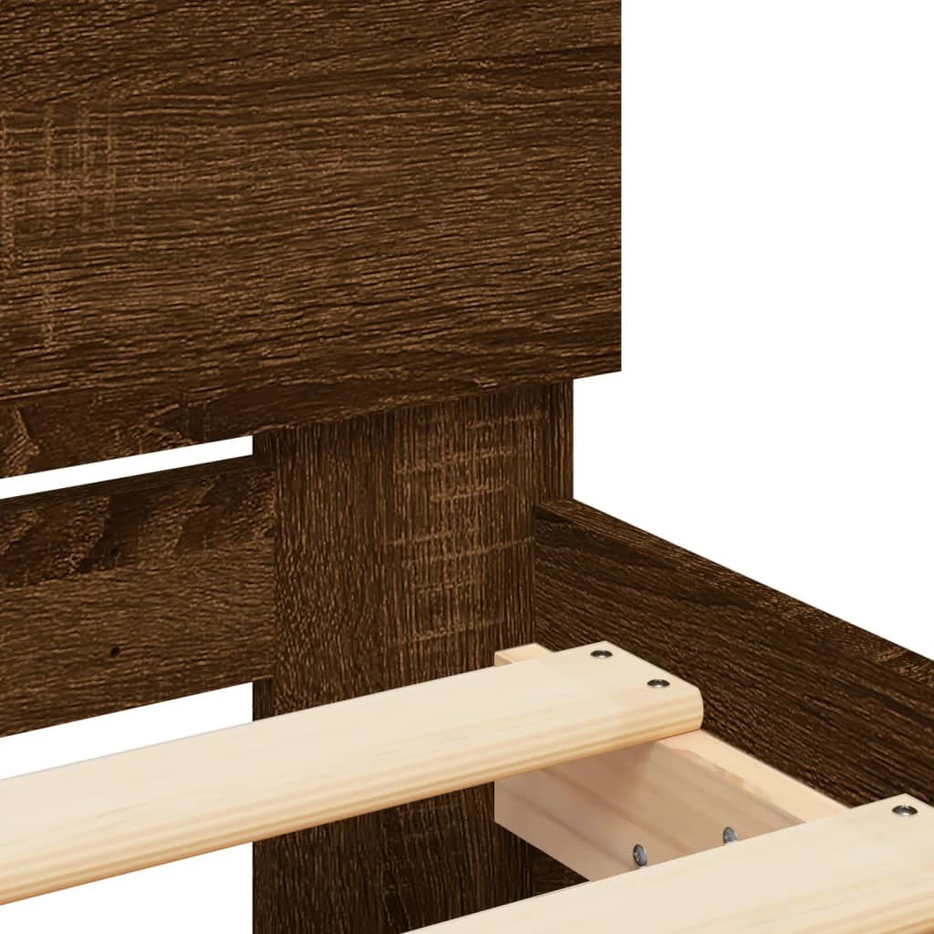 Bed Frame without Mattress Brown Oak 120x190 cm Small Double