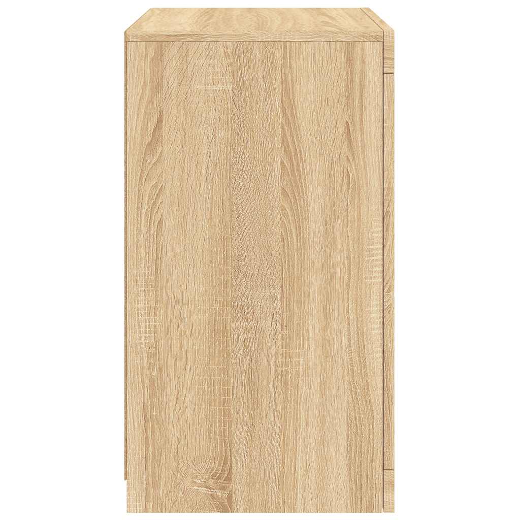 Side Cabinet with LED Lights Sonoma Oak Engineered Wood