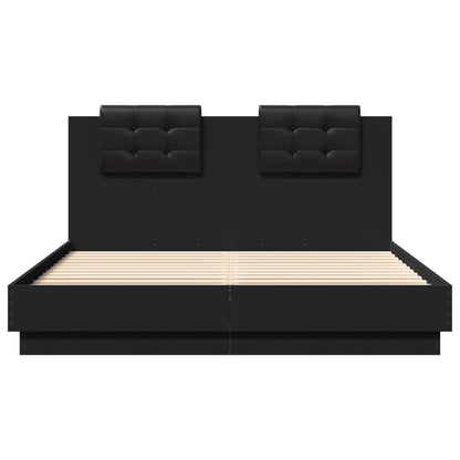 Bed Frame without Mattress Black 150x200 cm King Size