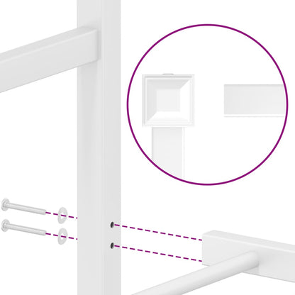 Metal Bed Frame without Mattress with Headboard White 140x190cm