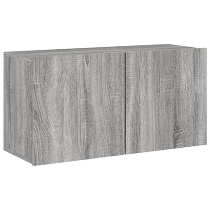 4 Piece TV Wall Units Grey Sonoma Engineered Wood