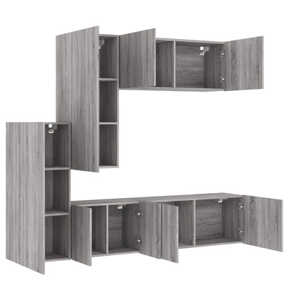 5 Piece TV Wall Units Grey Sonoma Engineered Wood