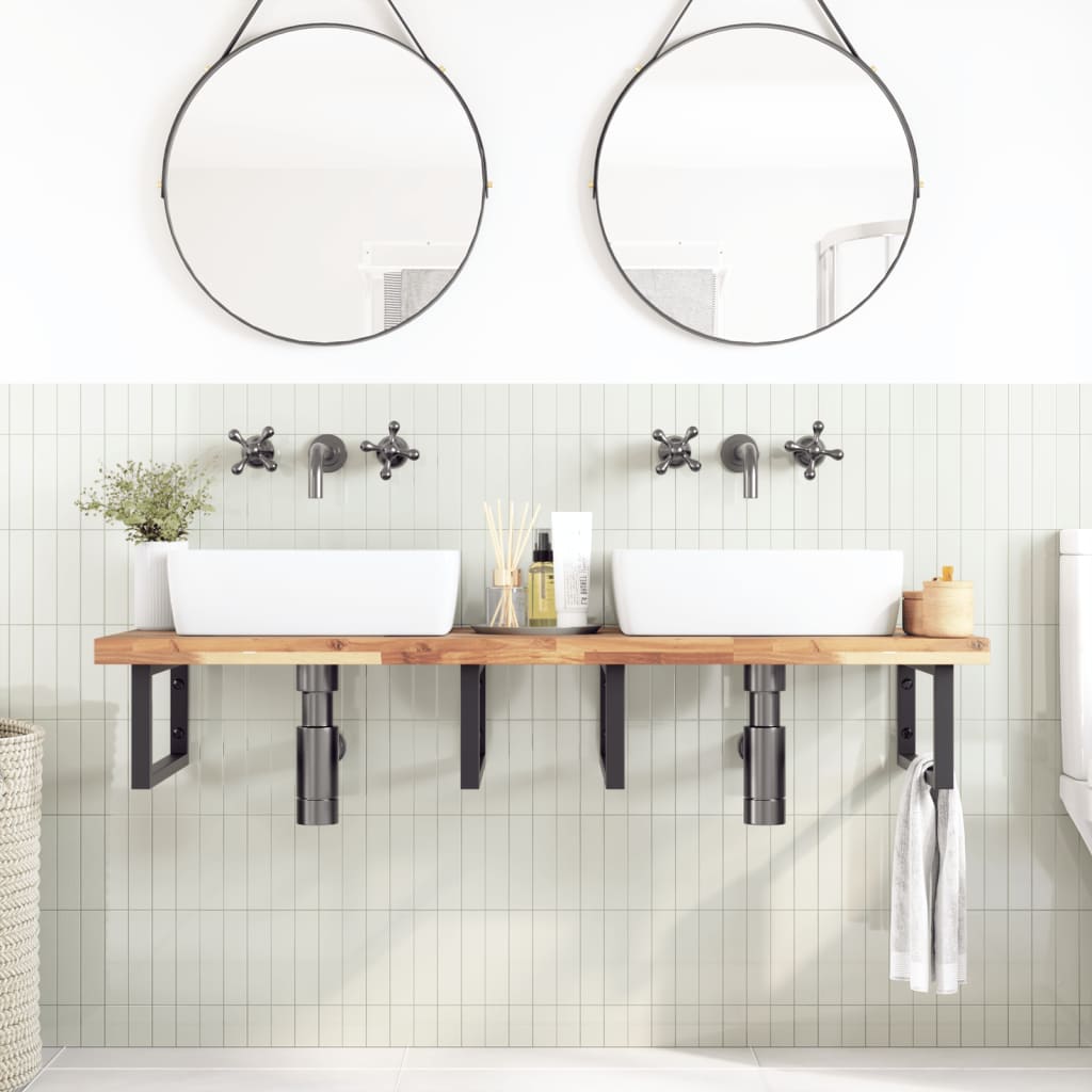 Bathroom Vanity Top Untreated 160x50x4 cm Solid Wood Acacia