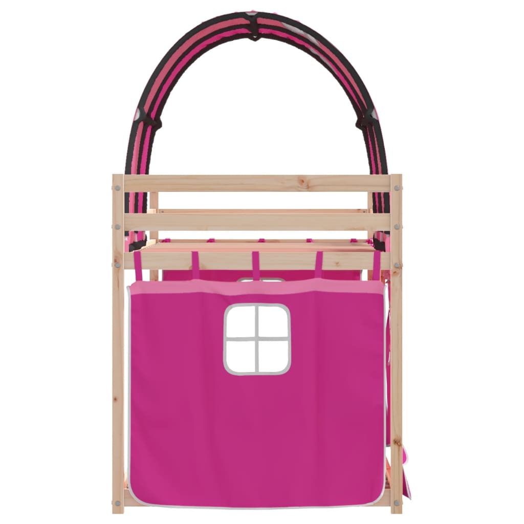 Bunk Bed without Mattress Pink 75x190 cm Small Single Solid Wood Pine