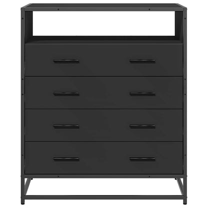 Drawer Cabinet Black 70x41x83.5 cm Engineered Wood