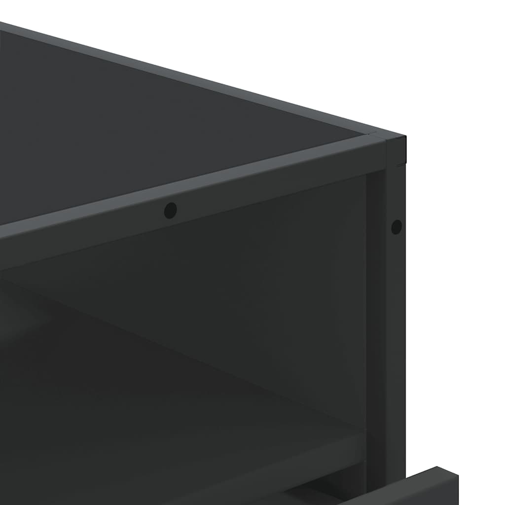 Drawer Cabinet Black 70x41x83.5 cm Engineered Wood