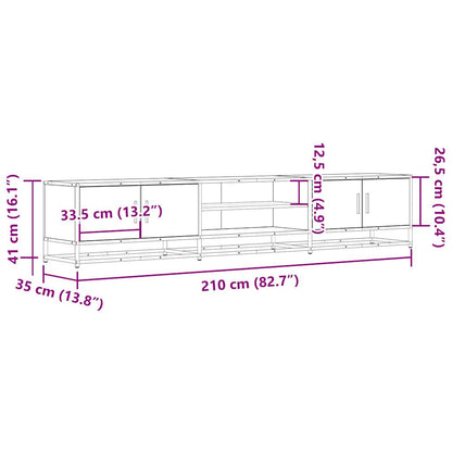 TV Cabinet Smoked Oak 210x35x41 cm Engineered Wood