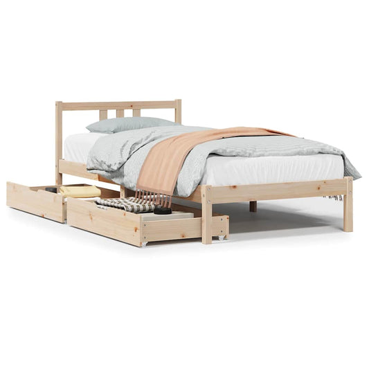 Bed Frame without Mattress 90x190 cm Single Solid Wood Pine