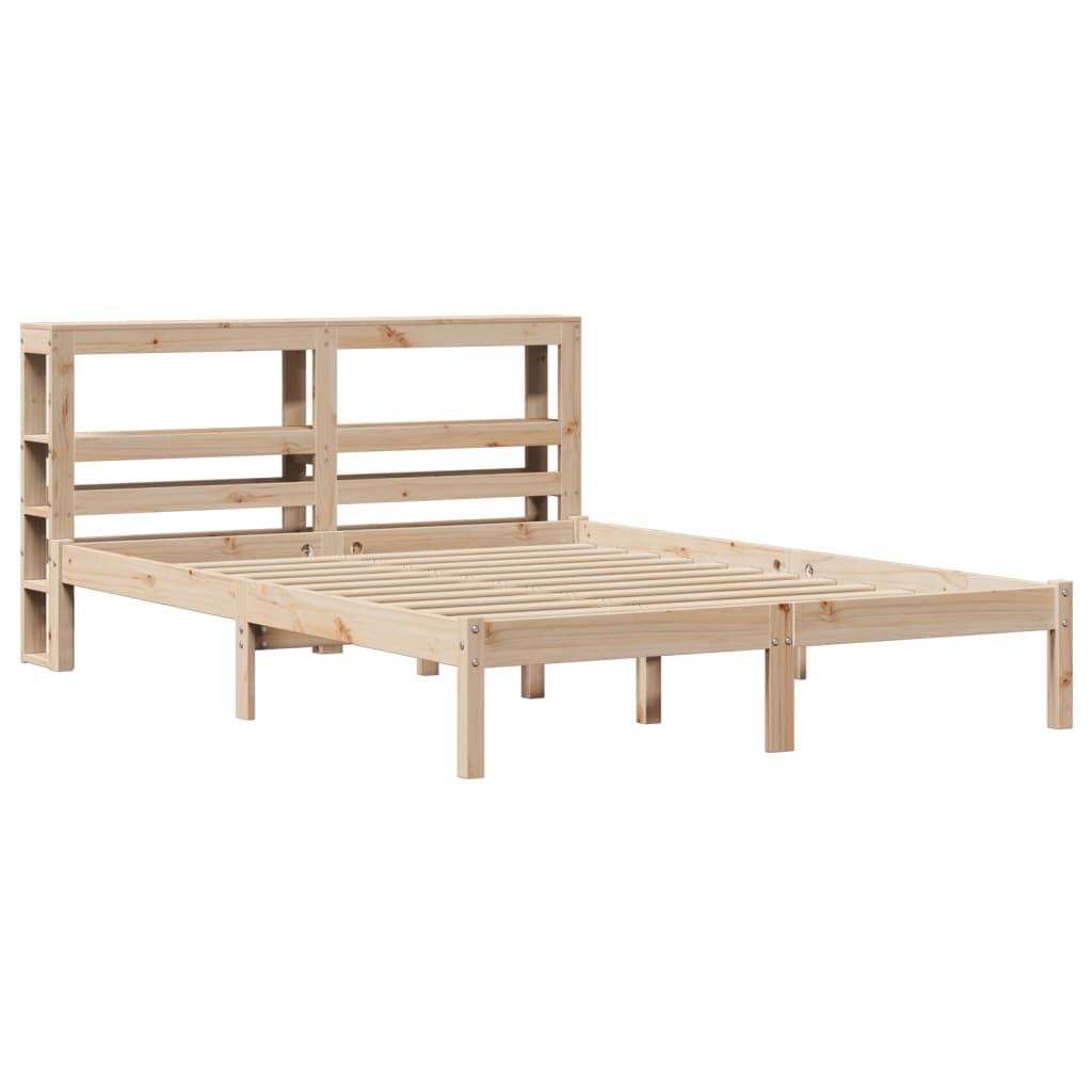 Bed Frame without Mattress 140x190 cm Solid Wood Pine