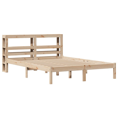 Bed Frame without Mattress 140x190 cm Solid Wood Pine
