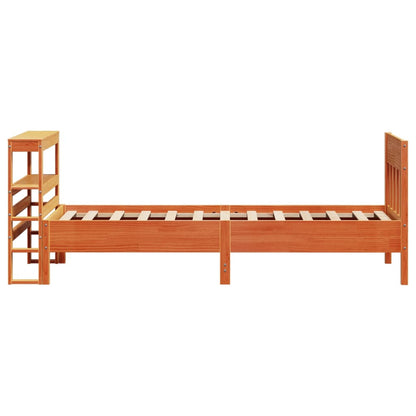 Bed Frame without Mattress Wax Brown 75x190 cm Small Single Solid Wood Pine
