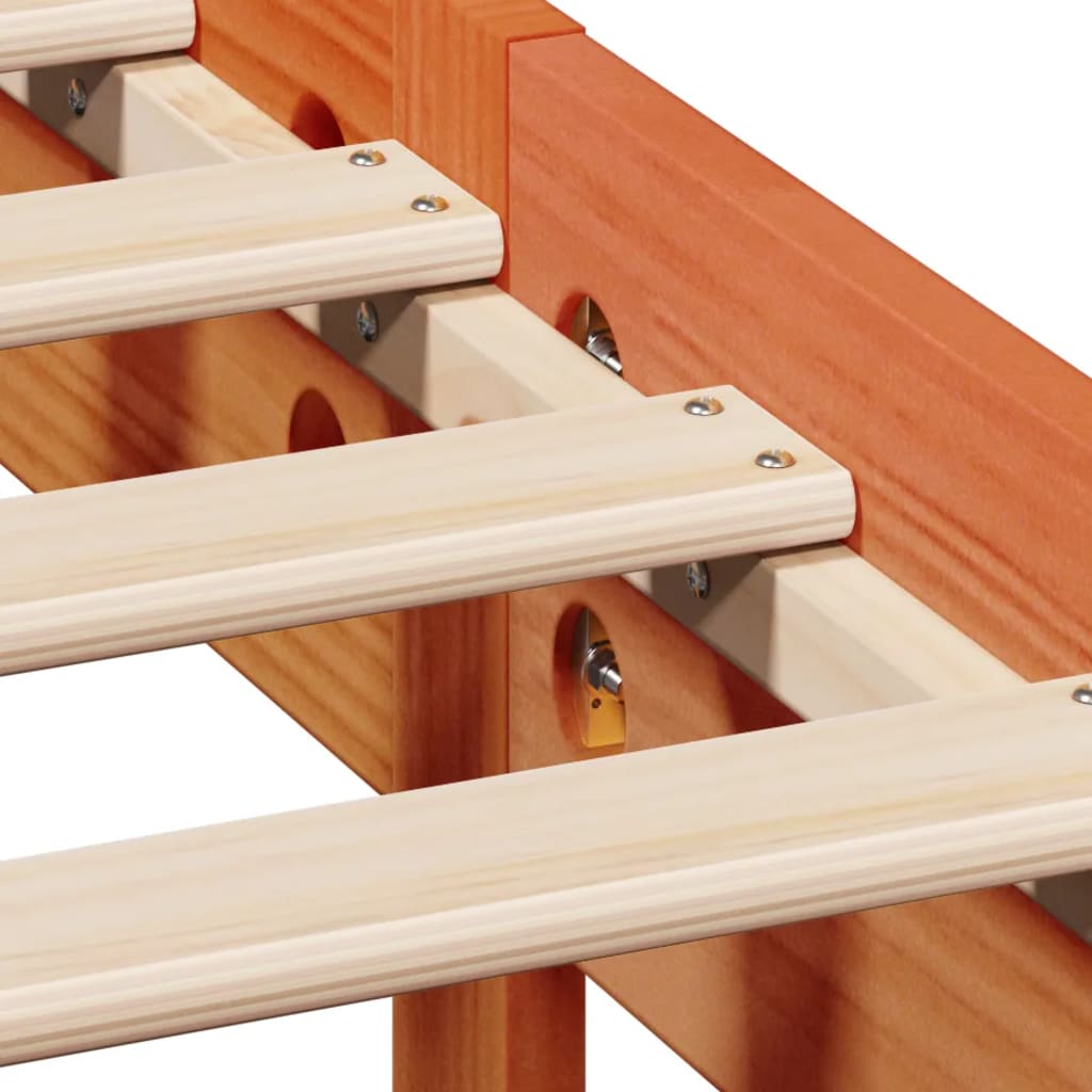 Bed Frame without Mattress Wax Brown 75x190 cm Small Single Solid Wood Pine