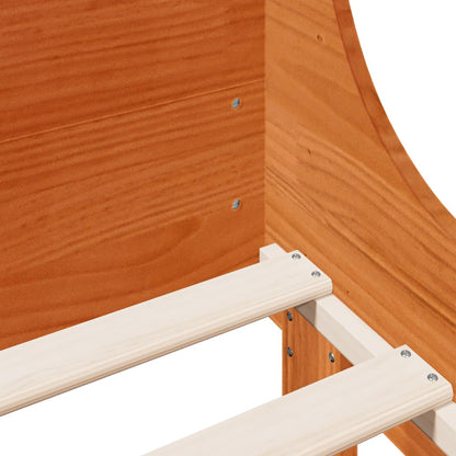 Bed Frame without Mattress Wax Brown 140x200 cm Solid Wood Pine