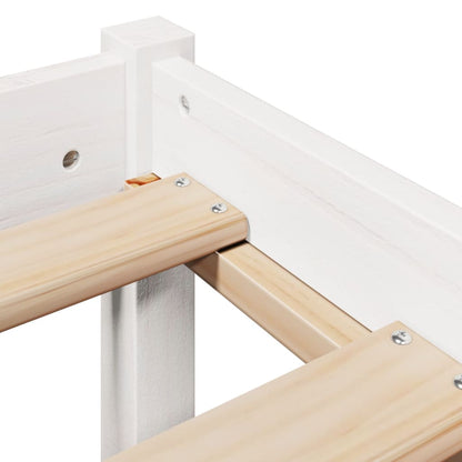 Bed Frame without Mattress White 140x190 cm Solid Wood Pine