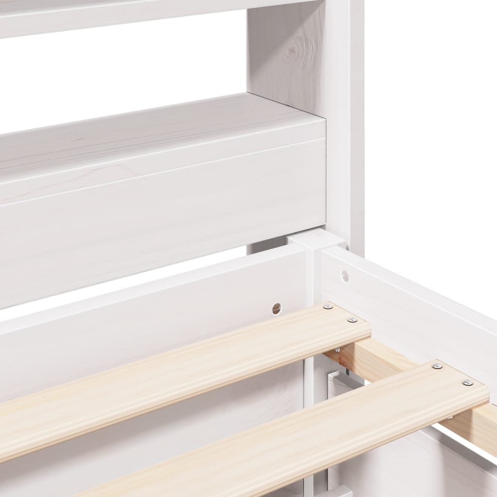 Bed Frame without Mattress White 140x200 cm Solid Wood Pine