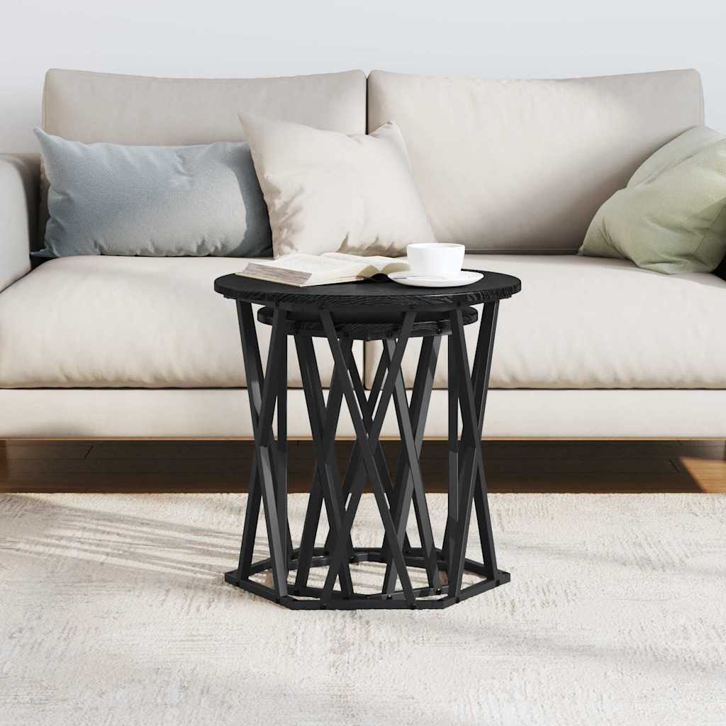 Coffee Table 2 pcs Black oak 50 x 50 x 50 cm