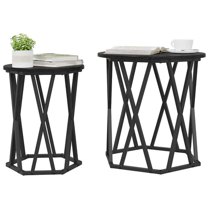 Coffee Table 2 pcs Black oak 50 x 50 x 50 cm