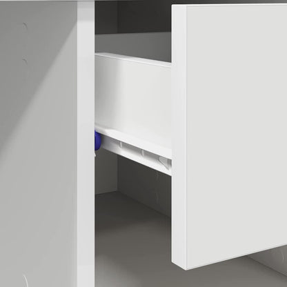 Desk with Drawer White 90 x 49.5 x 75 cm Engineered wood
