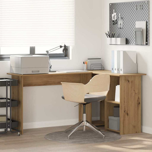 Desk with Shelf Artisan oak 142 x 102 x 73 cm Engineered wood
