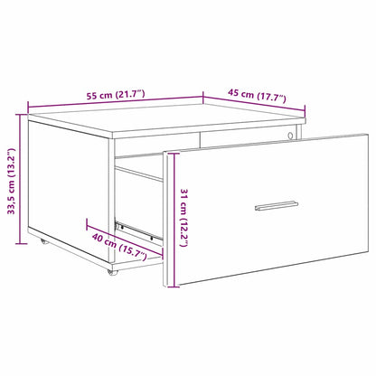 Drawer Cabinet White 55 x 45 x 33.5 cm Engineered wood