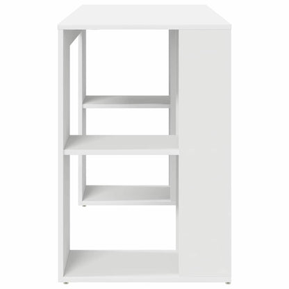 Desk with Storage White 130 x 50.5 x 75 cm Engineered Wood