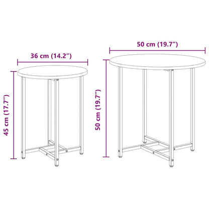 Side Table Set 2 pcs Black oak 50 x 50 x 50 cm