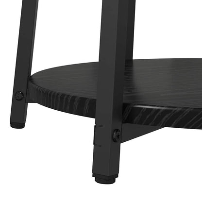 Side Table Set with Shelf 2 pcs Black oak 50 x 50 x 51 cm