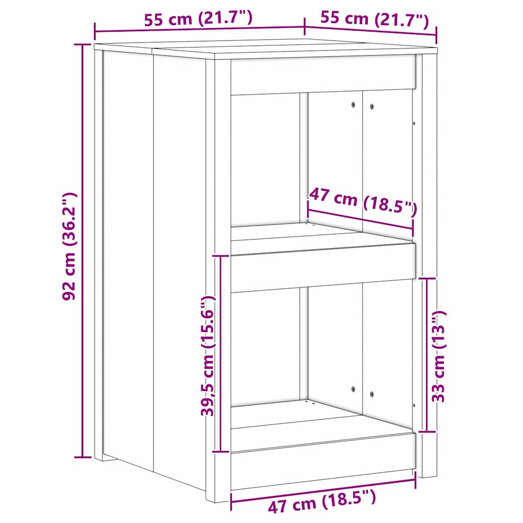 Kitchen Cabinet White 55 x 55 x 92 cm Solid Pine wood