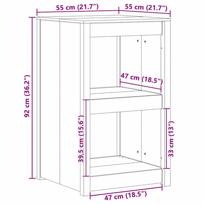 Kitchen Cabinet Brown 55 x 55 x 92 cm Solid Douglas Fir wood