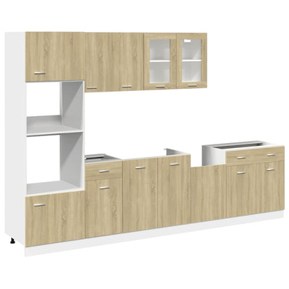 7 Piece Kitchen Cabinet Set Lyon Sonoma Oak Engineered Wood