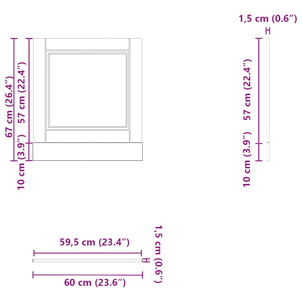 Dishwasher Panel Porto High Gloss White 60x1.5x67 cm Engineered Wood