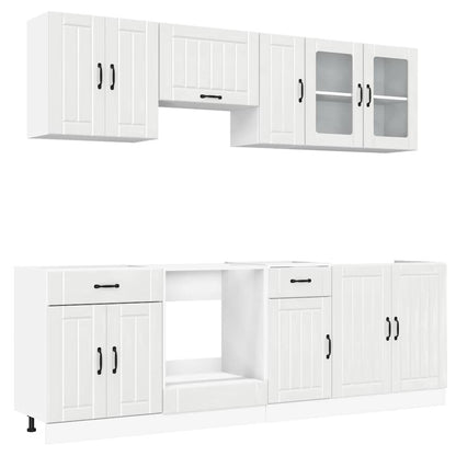 8 Piece Kitchen Cabinet Set Lucca High Gloss White Engineered Wood