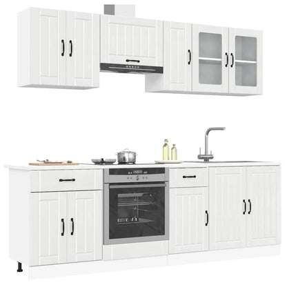 8 Piece Kitchen Cabinet Set Lucca High Gloss White Engineered Wood