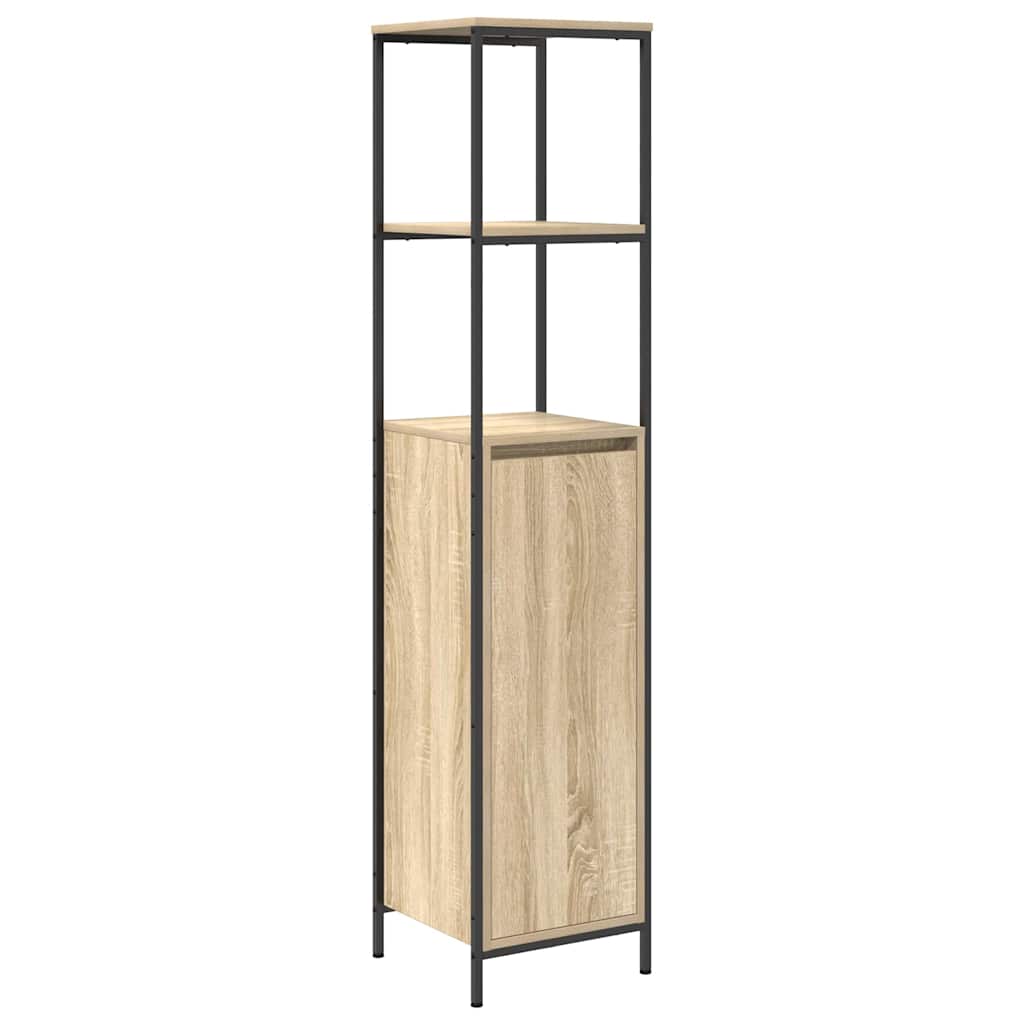 Bathroom Furniture Set with Drawer 3 pcs Sonoma oak and Black