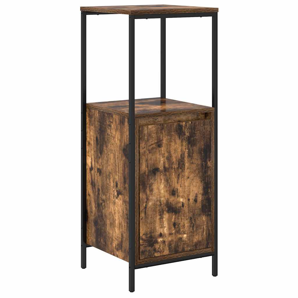 Bathroom Furniture Set with Shelf 5 pcs Smoked oak and Black