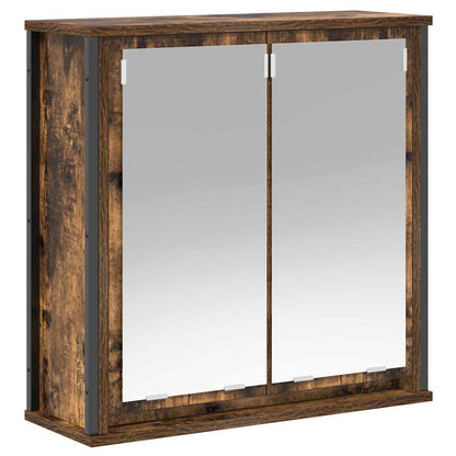 Bathroom Furniture Set with Shelf 5 pcs Smoked oak and Black