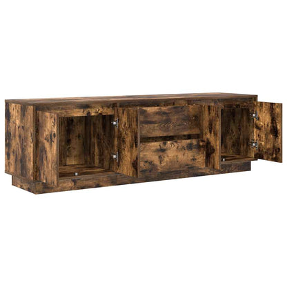 TV Cabinet with LED Lights Smoked Oak 160.5x41x50 cm