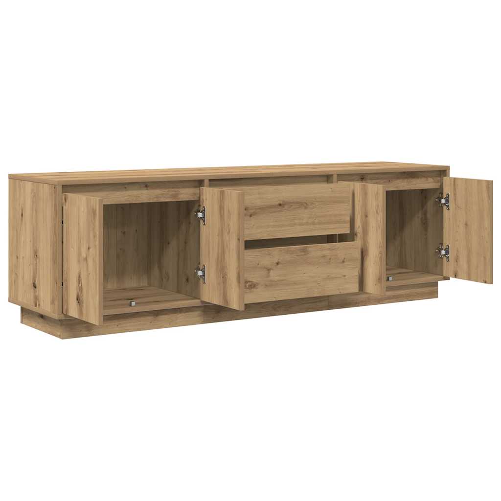 TV Cabinet with LED Lights Artisan Oak 160.5x41x50 cm