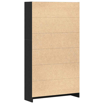 4-Tier Bookcase Black Oak 80x24x143 cm Engineered Wood
