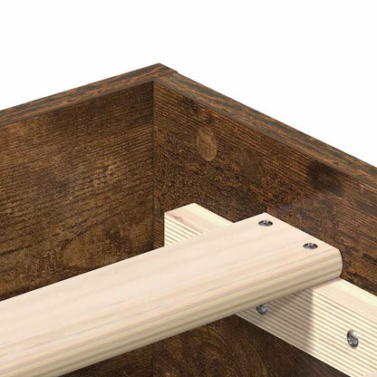 Bed Frame No Mattress Smoked Oak 150x200 cm King Size Engineered Wood