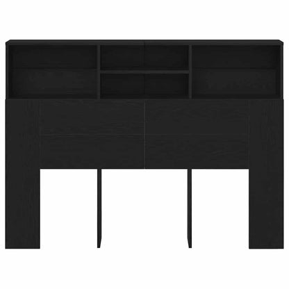 Headboard Cabinet Black oak 140 x 19 x 103.5 cm Engineered wood