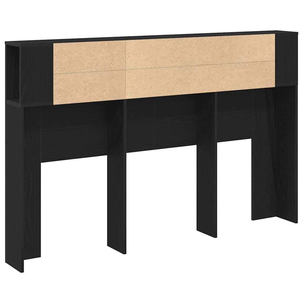 Headboard Cabinet Black oak 160 x 19 x 104.5 cm Engineered wood