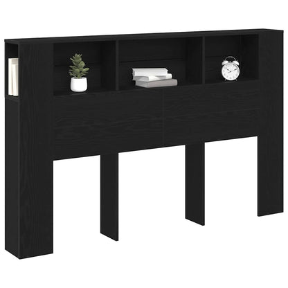 Headboard Cabinet Black oak 160 x 19 x 104.5 cm Engineered wood