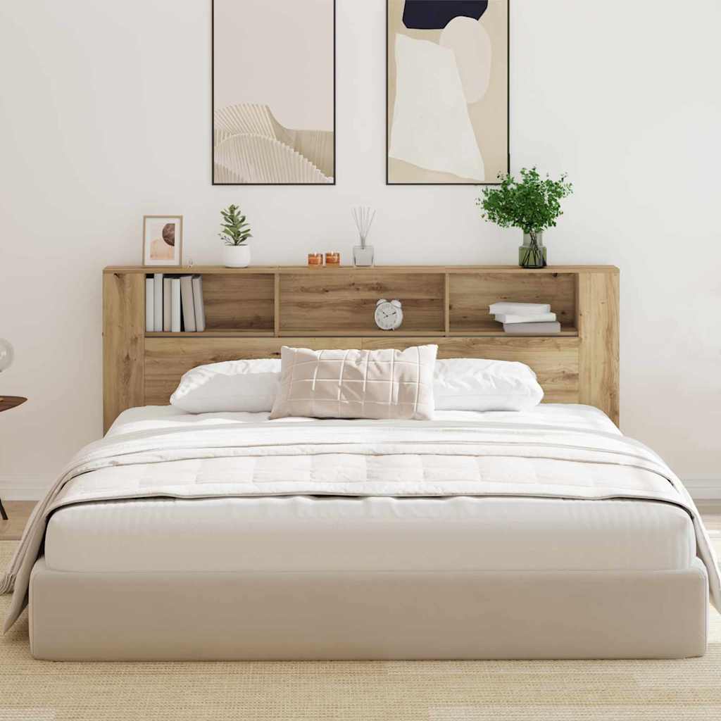 Headboard Cabinet 220 x 18,5 x 104,5 cm Engineered wood