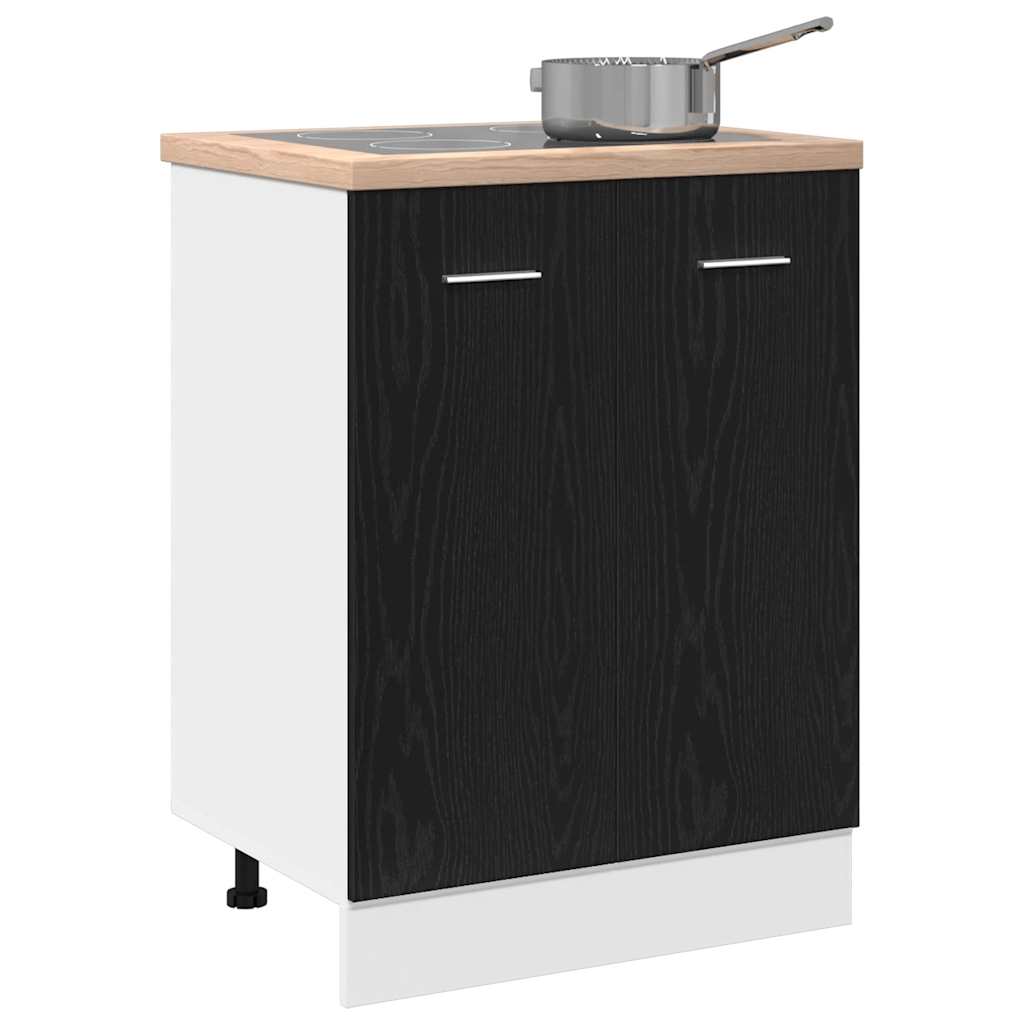 Bottom Cabinet Black Oak 60x46x81.5 cm Engineered Wood