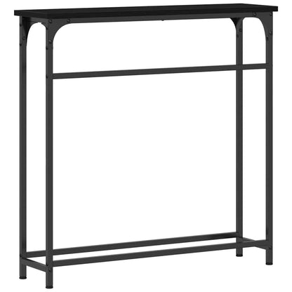 Console Table with Shelf Black oak 75 x 19.5 x 75 cm