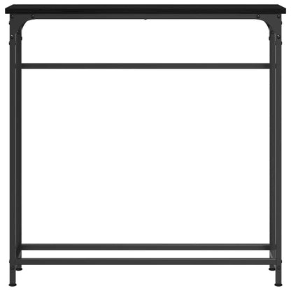 Console Table with Shelf Black oak 75 x 19.5 x 75 cm