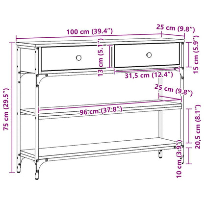 Console Table with Drawer Artisan oak 100 x 25 x 75 cm